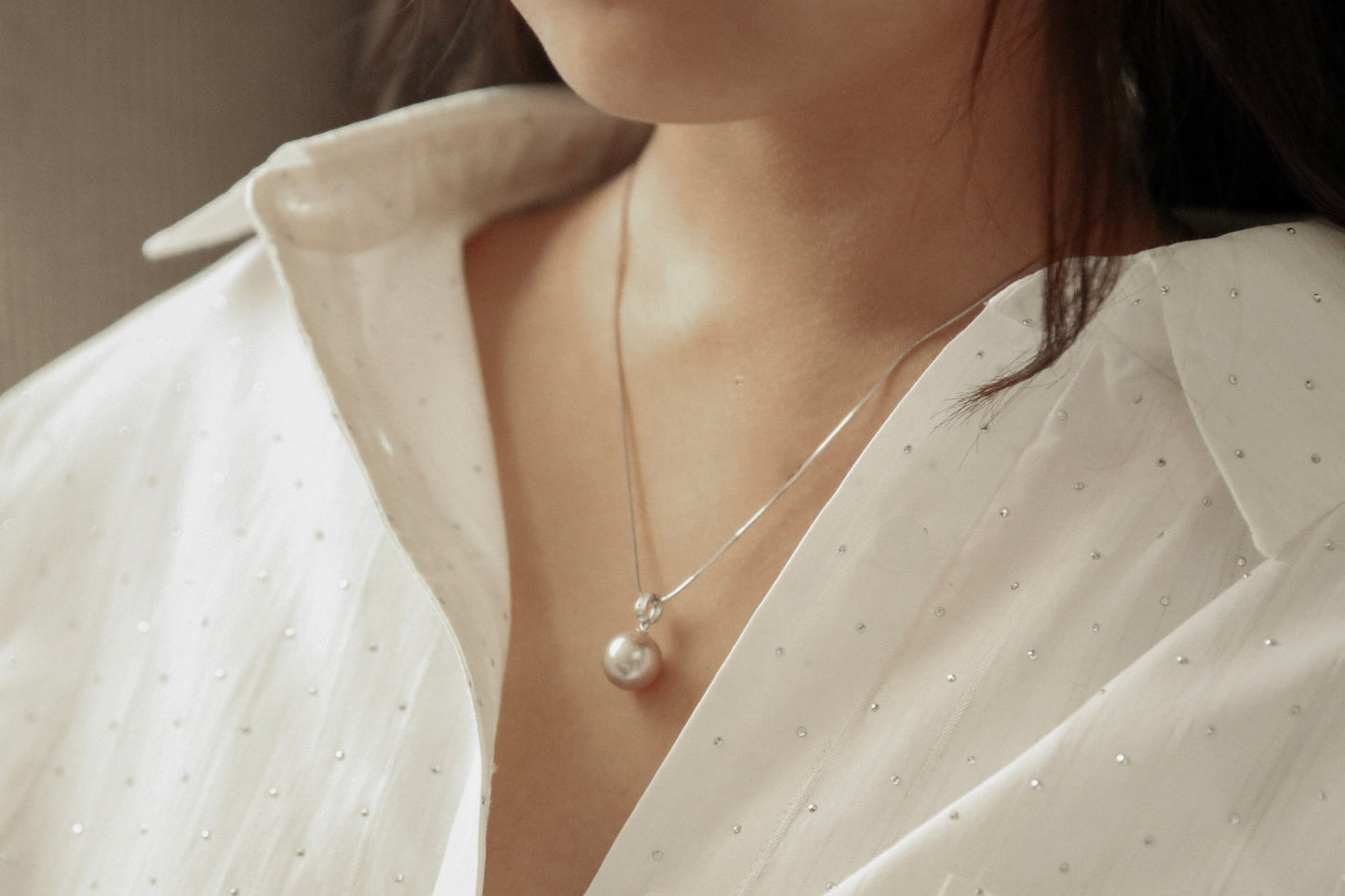 Mininalistischer Violett Perlenanhänger,Solo