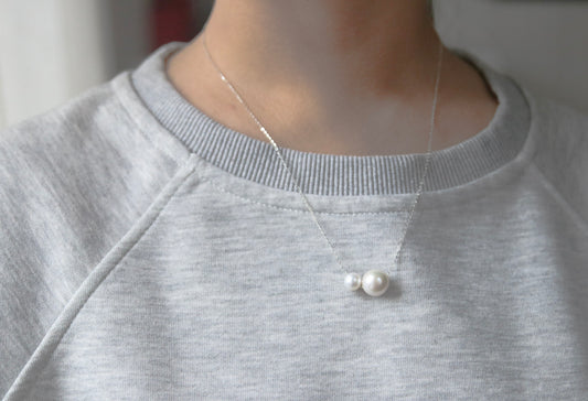 Mininalistische Duo Perlen Anänger