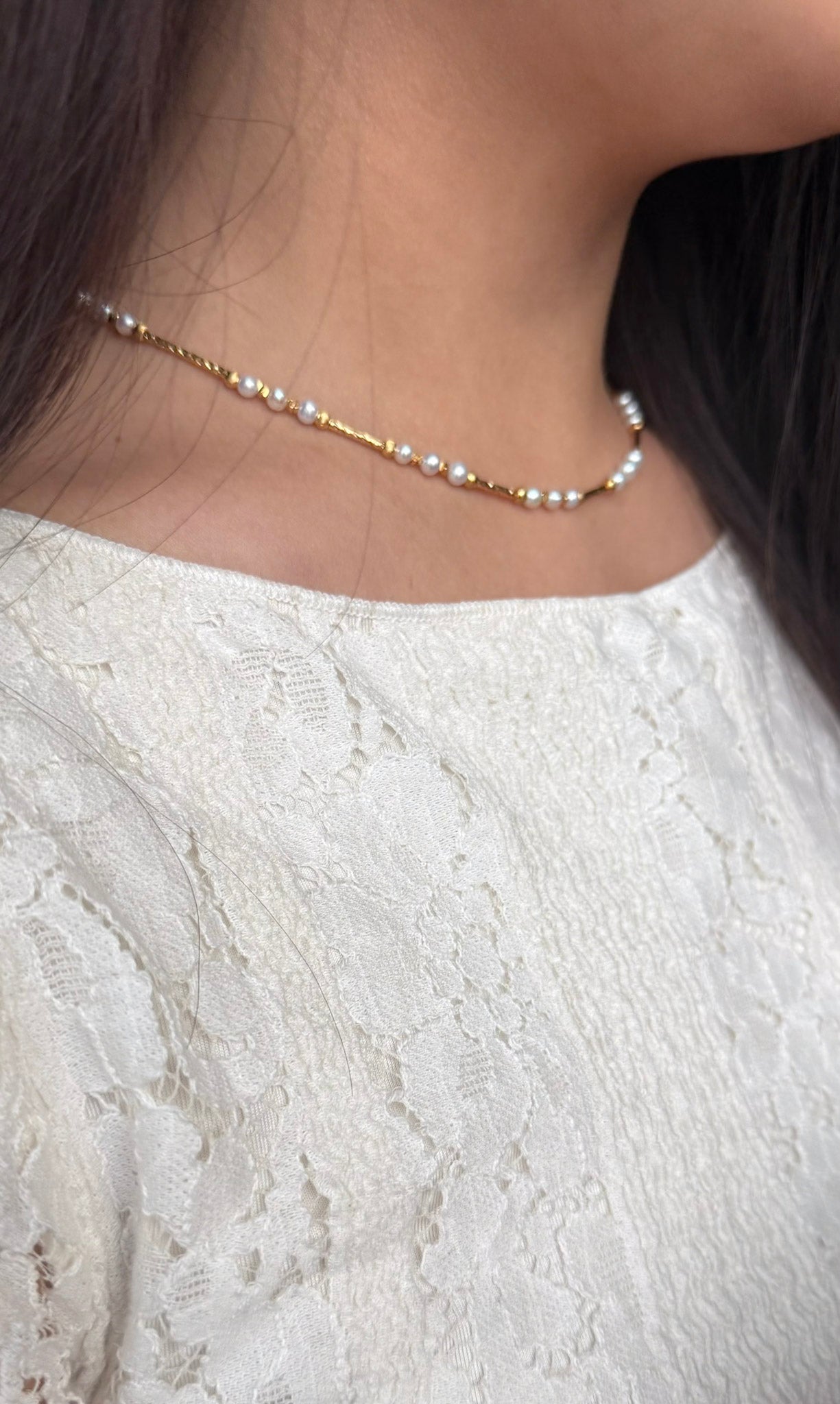 Handgefertigter Wunderschöner Perlen Choker Halskette | Süßwasser Perlenkette | Echte Süßwasserperlen | Perlenchoker | Pearl necklace