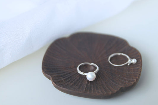 Minimalistische Süßwasserperlen Ring | Sterling silver | Perlen | Weihnachtsschmuck | Hochzeitsgeschenk | Galentine Gift | Muttertag