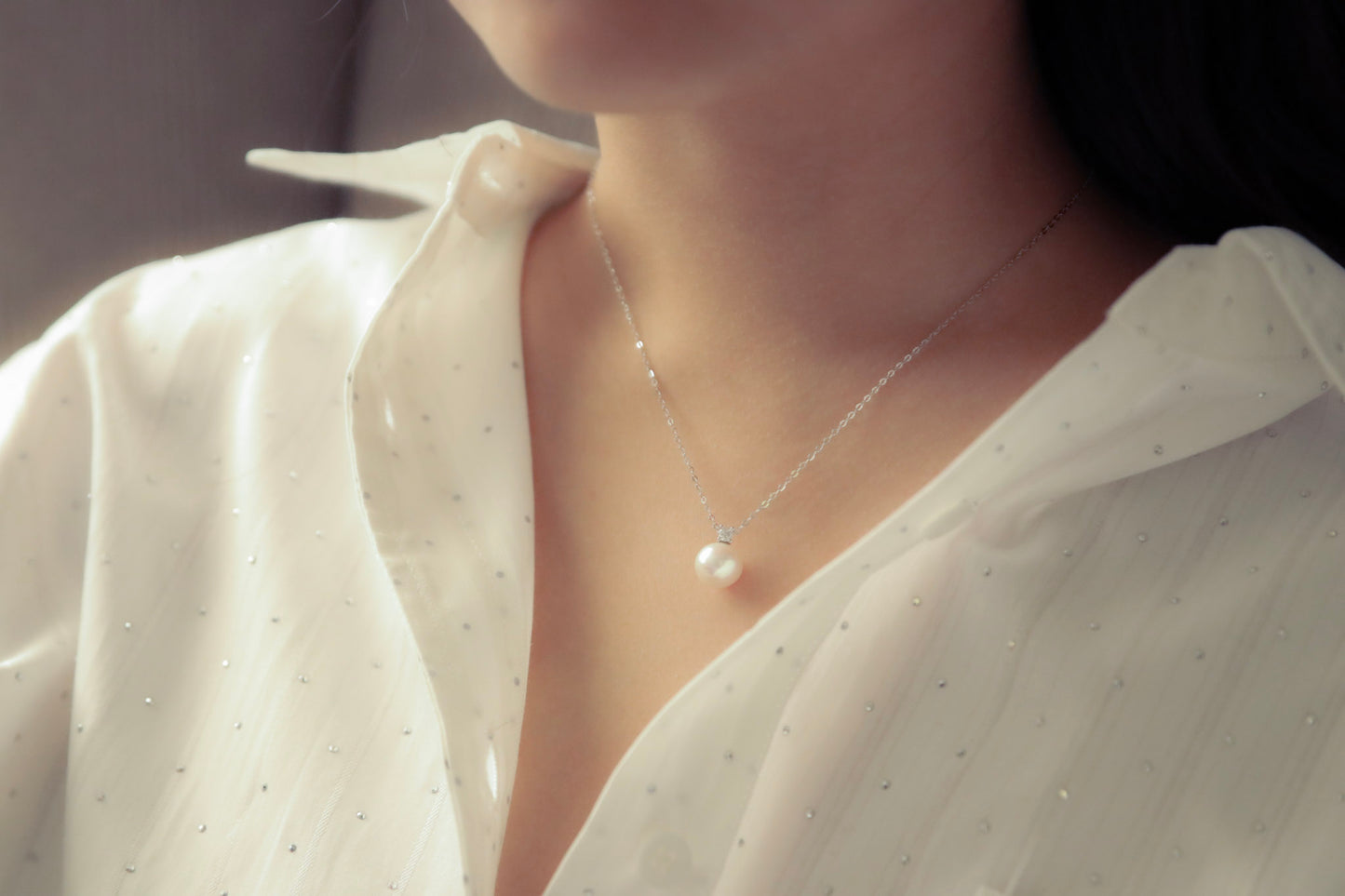 Einzelperlen Anhänger mit verstellbarer Kette