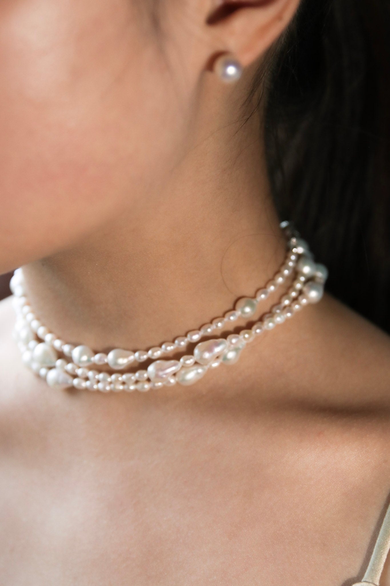 Waterdrop Perlen Halskette, 100cm