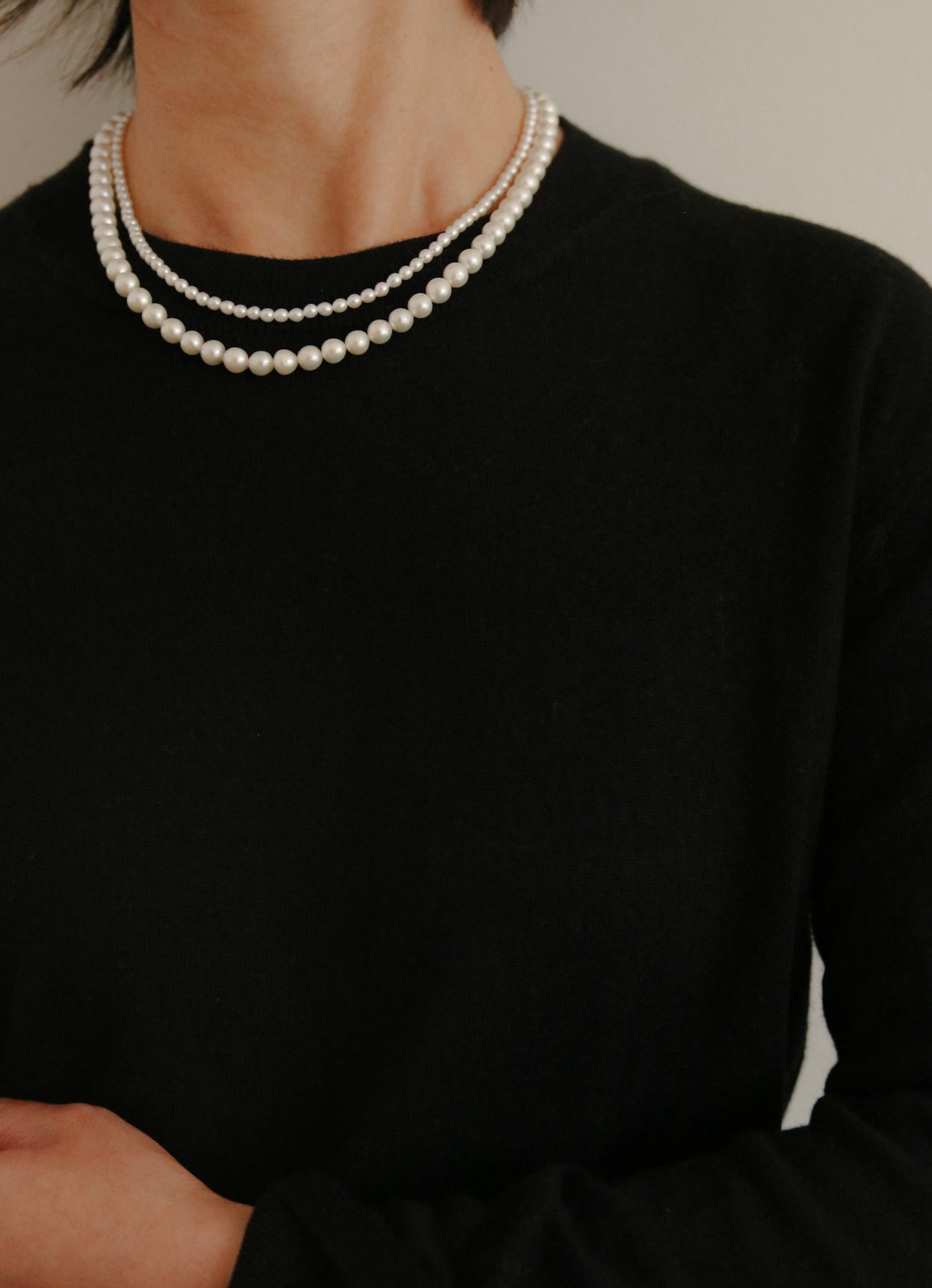 Handgefertigte 4-in-1 Doppelreihige Perlenkette | Hochwertige echte Süßwasserperlen | Doppel Strang | Pearl necklace | Perfekter Geschenk