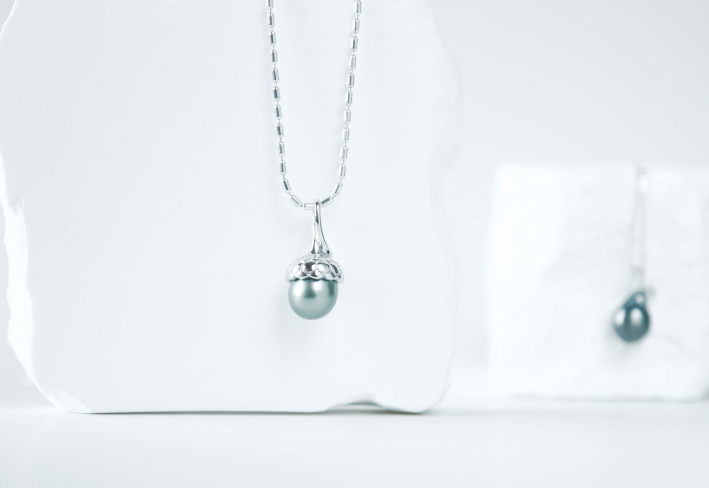 Echte Tahiti Perle Halskette Anhänger Tannenzapfen mit Sterling Silberkette